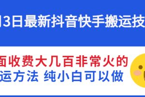 （2812期）6月3日最新抖音快手搬运技术 外面收费大几百非常火的搬运方法 纯小白可以做