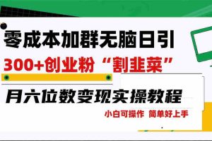 （9219期）零成本加群日引300+创业粉割韭菜月六位数变现，简单无好上手！