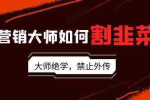 (9049期)营销大师如何割韭菜:流量大师/讲故事大师/话术大师/卖货大师/成交大师/…