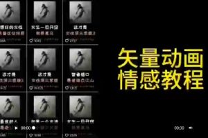 主推3月31号矢量动画情感教程：高点赞涨粉，适合情感、思维、创业教育等赛道