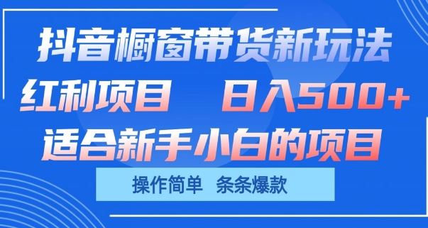 抖音橱窗带货新玩法，单日收益几张，操作简单，条条爆款【揭秘】