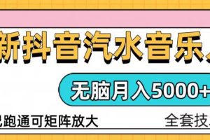 (13753期)抖音汽水音乐人计划无脑月入5000+操作简单实操已落地+1