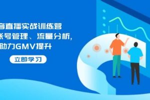 （14143期）抖音直播实战训练营：涵盖账号管理、流量分析, 助力GMV提升