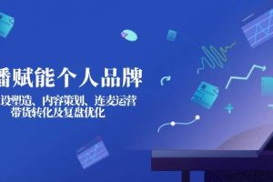 直播赋能个人品牌：IP人设塑造、内容策划、连麦运营、带货转化及复盘优化