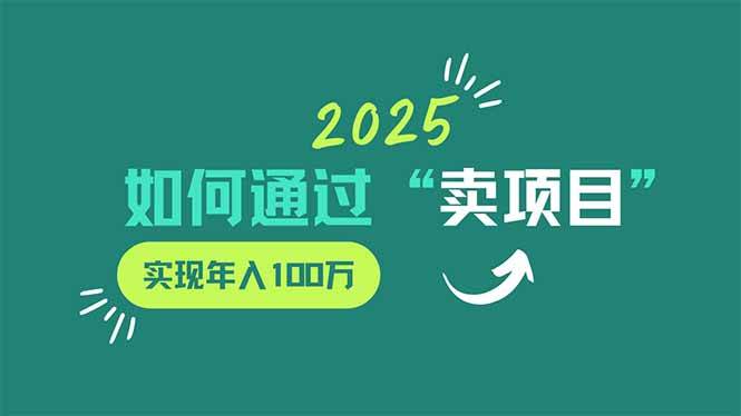 （14176期）2025年如何通过“卖项目”实现年入100万网赚项目-副业赚钱-互联网创业-资源整合白嫖の网赚
