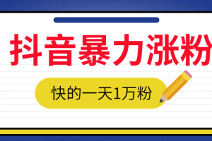 抖音暴力涨粉技术,保底一天1–10万粉。