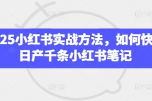 2025小红书实战方法,如何快速日产千条小红书笔记