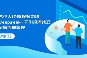 2025个人IP短视频带货，掌握Deepseek+千川投流技巧，实现全域流量变现