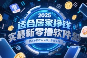 适合居家挣钱2025最新零撸软件，实测单日收入4张，多劳多得 一部手机即可操作【揭秘】