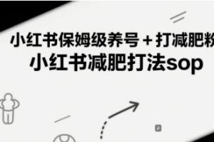 小红书保姆级养号+打减肥粉，小红书减肥打法sop