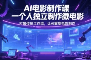 AI电影制作课，一个人独立制作微电影，打破传统工作流，让AI重塑电影制作
