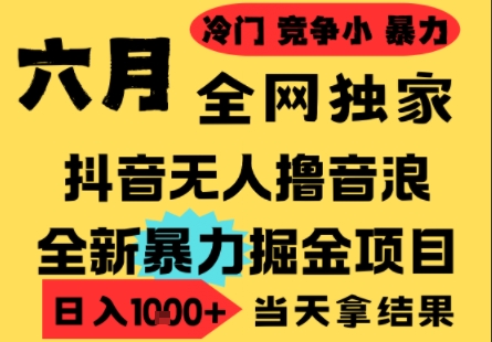 25年6月高爆抖音无人直播最新撸音浪掘金项目，小白可做，无脑日入1k+，门槛低可批量矩阵【揭秘】网赚项目-副业赚钱-互联网创业-资源整合白嫖の网赚