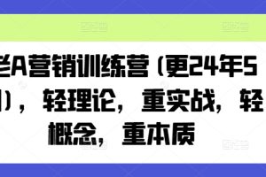 老A营销训练营(更25年6月)，轻理论，重实战，轻概念，重本质