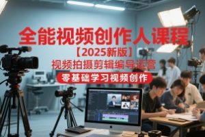 全能视频创作人课程【2025新版】视频拍摄剪辑编导运营，零基础学习视频创作