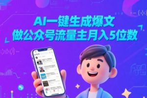 AI一键生成爆文，做公众号流量主月入5位数