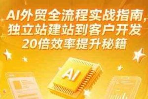 AI外贸全流程实战指南，独立站建站到客户开发，20倍效率提升秘籍(更新6月)