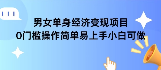 女单身经济项目变现周期长可复购率高日入1k+网赚项目-副业赚钱-互联网创业-资源整合白嫖の网赚