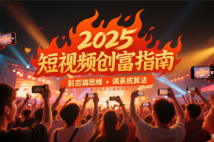 2025短视频创富指南，前后端思维 + 系统算法，教你月入过万变现路径