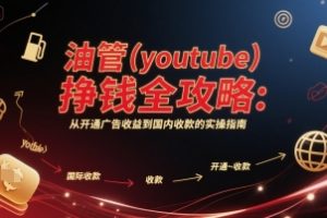 油管(youtube)挣钱全攻略：从开通广告收益到国内收款的实操指南