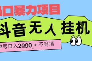 2025最新抖音暴力挂G撸金项目，单号产出2k+ ，小白当天也能拿结果，长期稳定做的项目【揭秘】