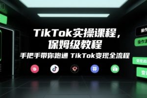 TikTok实操课程，保姆级教程，手把手带你跑通TikTok变现全流程