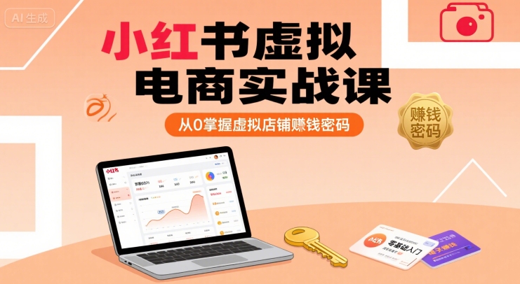 小红书虚拟电商实战课,从0掌握虚拟店铺賺钱密码网赚项目-副业赚钱-互联网创业-资源整合白嫖の网赚