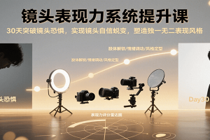 镜头表现力系统提升课，30天突破镜头恐惧实现自信蜕变，塑造独一无二表现风格
