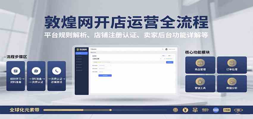 敦煌网开店运营全流程:平台规则解析、店铺注册认证、卖家后台功能详解等网赚项目-副业赚钱-互联网创业-资源整合白嫖の网赚