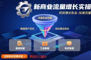 新商业流量增长实操课，找到增长机会，加速流量布局