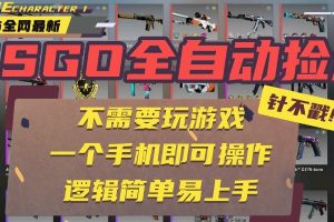 CSGO自动捡漏项目，最新独家玩法，一个手机即可操作。新手小白轻松月入1W+