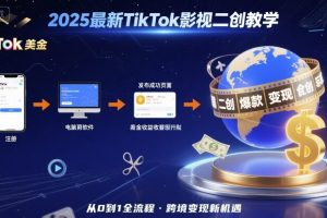 2025年最新TikTok影视二创教学，从注册到发布撸美金全流程，跨境变现新机遇