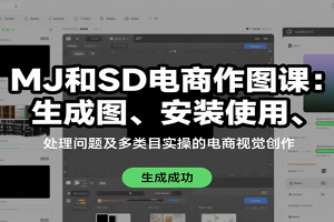 MJ和SD电商作图课：生成图、安装使用、处理问题及多类目实操的电商视觉创作
