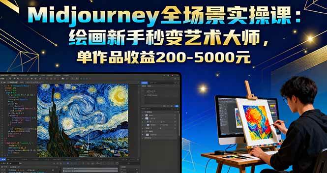 (16125期)Midjourney全场景实操课:绘画新手秒变艺术大师,单作品收益200-5000元网赚项目-副业赚钱-互联网创业-资源整合白嫖の网赚