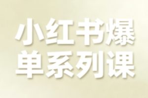 小红书爆单系列课，聚焦小红书电商全链路增长