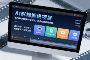 AI影视解说项目，电影解说爆款制作全流程，新手也能快速掌握