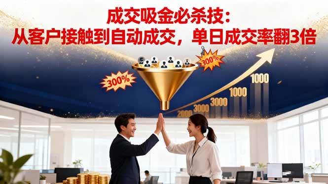 （16432期）吸金成交营销必杀技：从客户接触到自动成交，单日成交率翻3倍网赚项目-副业赚钱-互联网创业-资源整合白嫖の网赚