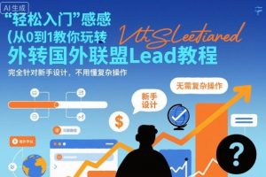 国外联盟賺美刀项目，从0到1教你玩转国外联盟Lead教程，纯新手可操作性100%
