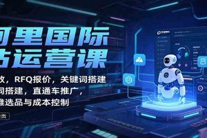 阿里国际站运营课：AI提效，RFQ报价，关键词搭建，直通车推广，全站推选品与成本控制