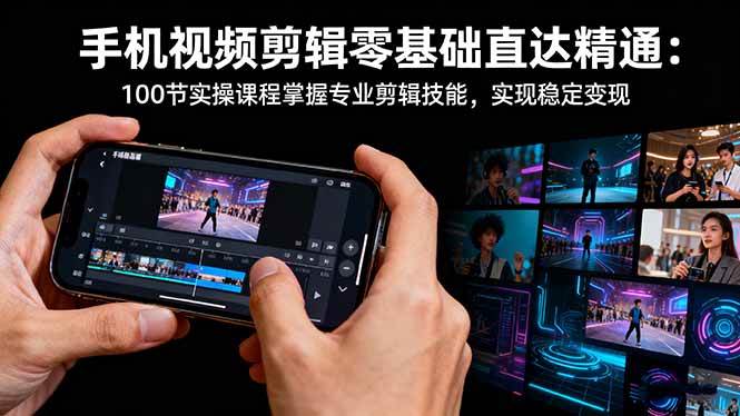 （16466期）手机视频剪辑零基础直达精通：100节实操课程掌握专业剪辑技能，实现稳…网赚项目-副业赚钱-互联网创业-资源整合白嫖の网赚