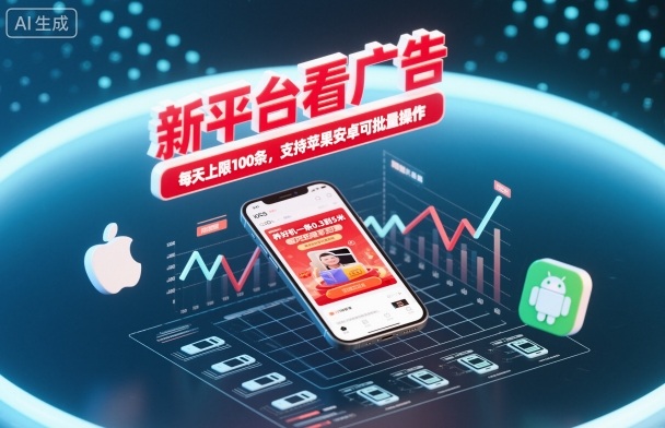 新平台看广告，养好机一条0.3到5米，每天上限100条，支持苹果安卓可批量操作网赚项目-副业赚钱-互联网创业-资源整合白嫖の网赚