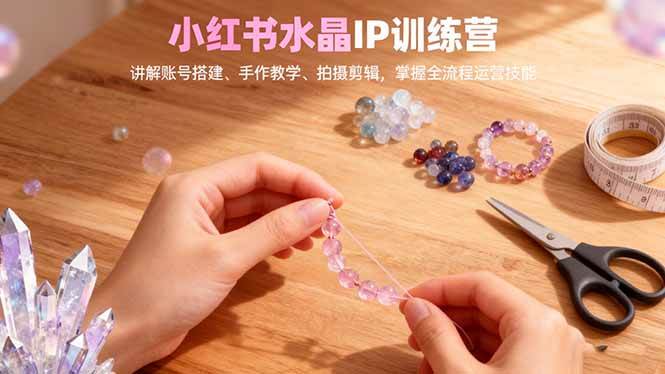 （16475期）小红书水晶IP训练营，讲解账号搭建、手作教学、拍摄剪辑，全流程运营技能网赚项目-副业赚钱-互联网创业-资源整合白嫖の网赚