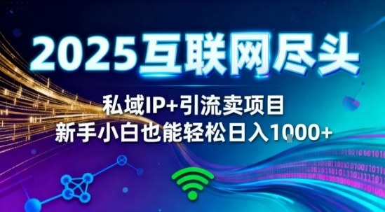 2025网创尽头王炸项目！私域IP+精准引流，新手小白在家躺賺日入1k，零经验也能上手【揭秘】网赚项目-副业赚钱-互联网创业-资源整合白嫖の网赚