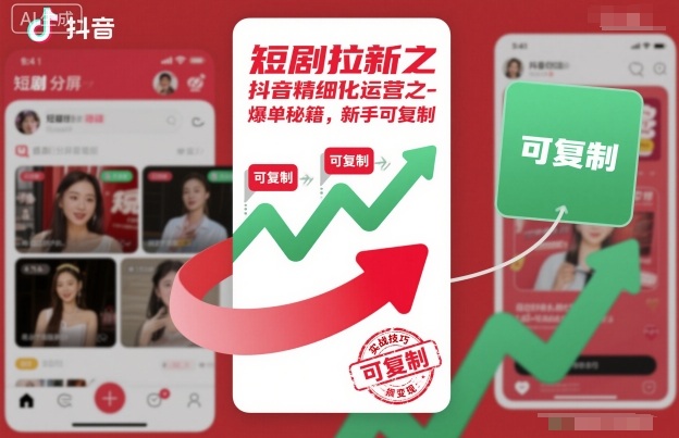 短剧拉新之抖音精细化运营之爆单秘籍，新手可复制网赚项目-副业赚钱-互联网创业-资源整合白嫖の网赚