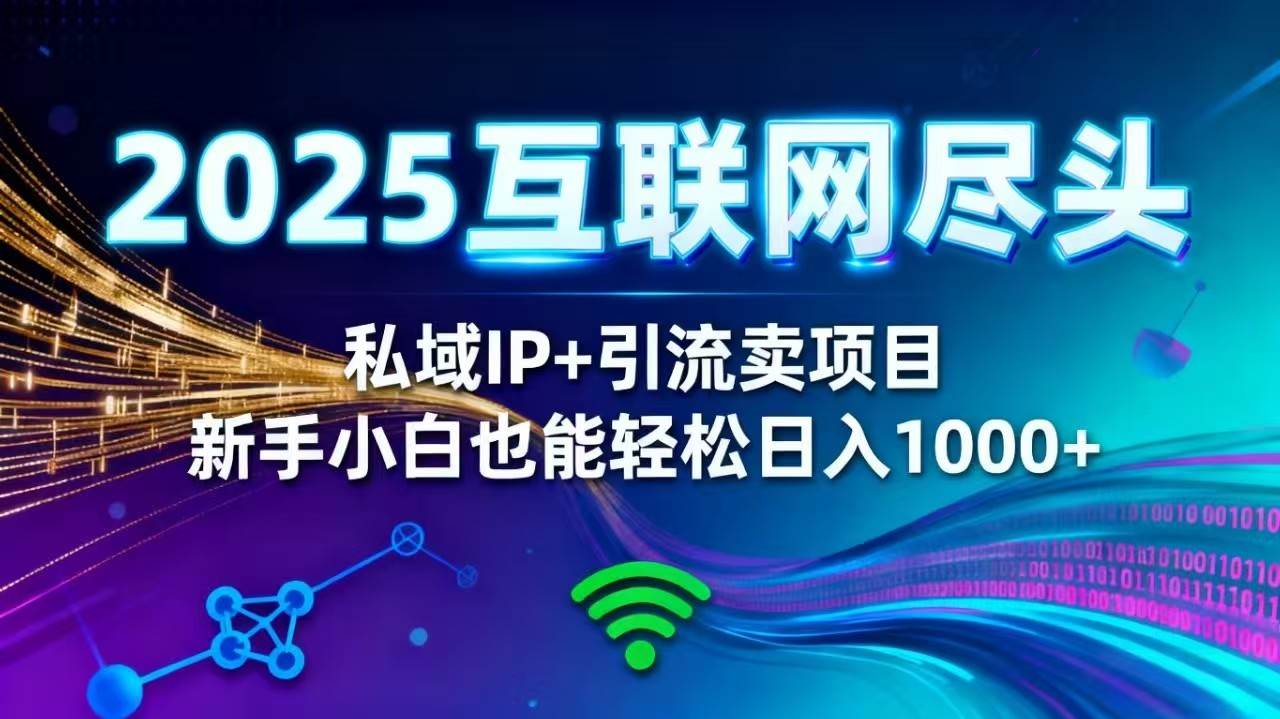 （16485期）2025网创尽头王炸项目！私域IP+精准引流，新手小白在家躺赚日入1000+网赚项目-副业赚钱-互联网创业-资源整合白嫖の网赚