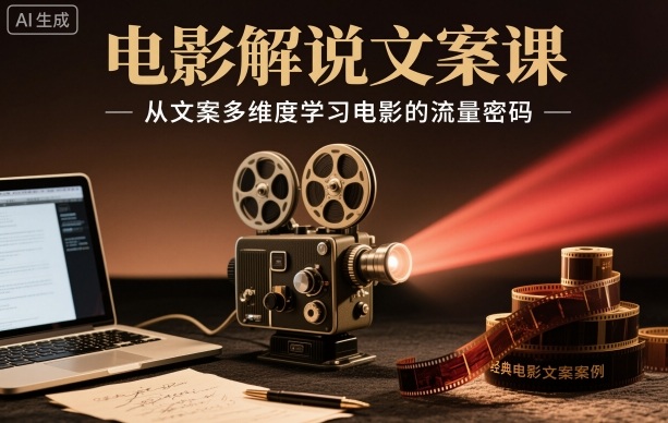 电影解说文案课，从文案多维度学习电影的流量密码网赚项目-副业赚钱-互联网创业-资源整合白嫖の网赚