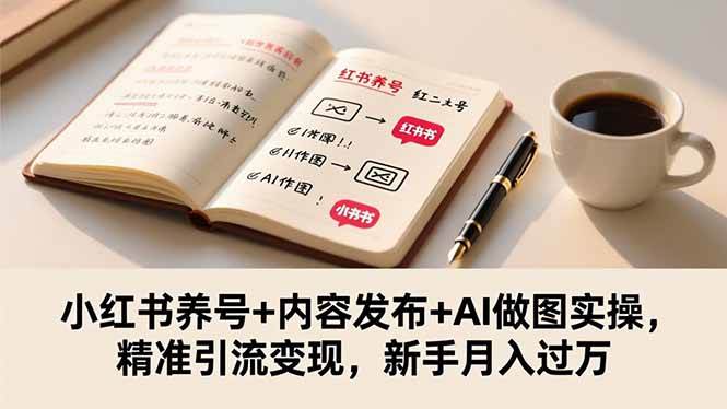 (16498期)小红书养号+内容发布+AI做图实操,精准引流变现,新手月入过万网赚项目-副业赚钱-互联网创业-资源整合白嫖の网赚