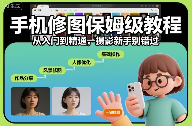 手机修图保姆级教程,从入门到精通,摄影新手别错过网赚项目-副业赚钱-互联网创业-资源整合白嫖の网赚