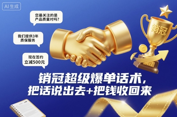 销冠超级爆单话术,把话说出去+把钱收回来网赚项目-副业赚钱-互联网创业-资源整合白嫖の网赚