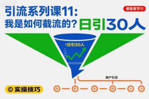 引流系列课11：我是如何截流的？日引30人【文档】