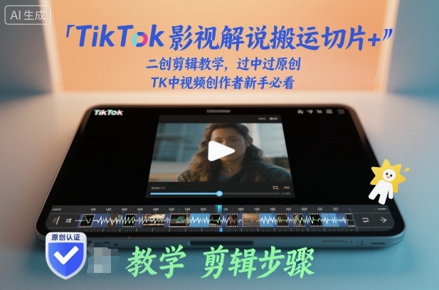 TikTok影视解说搬运切片+二创剪辑教学，过中过原创，TK中视频创作者新手必看网赚项目-副业赚钱-互联网创业-资源整合白嫖の网赚